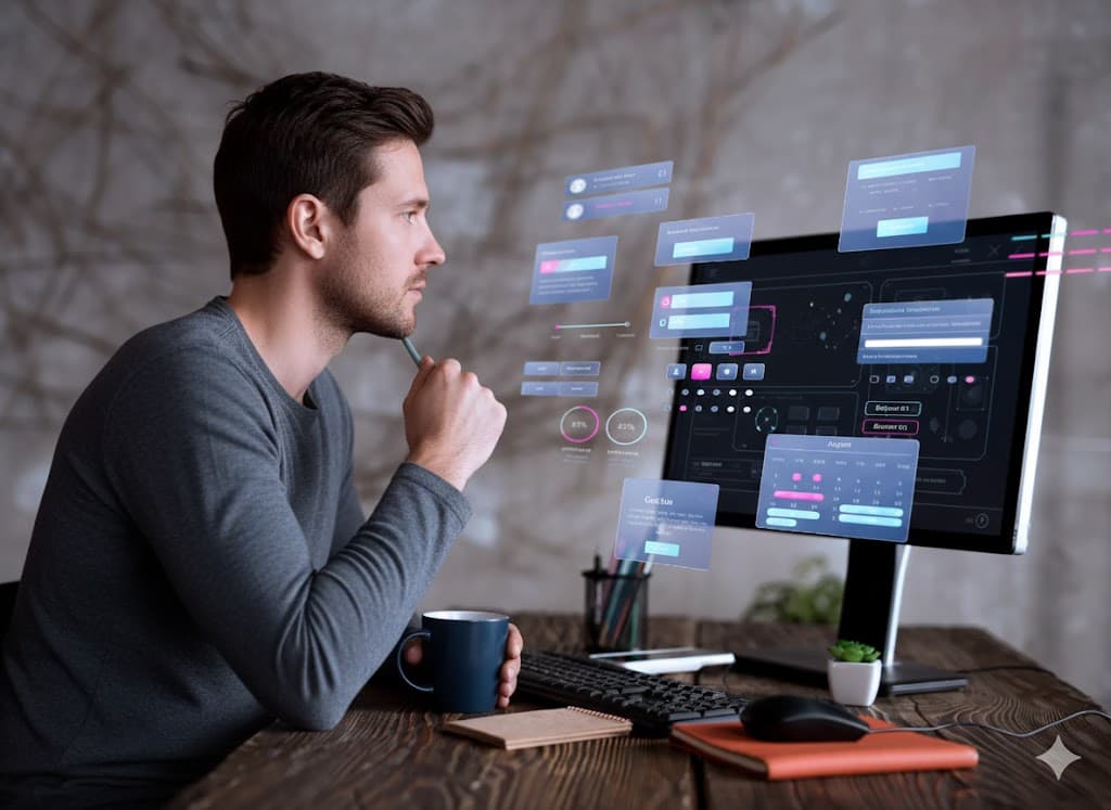 Team collaborating at a whiteboard in a modern office